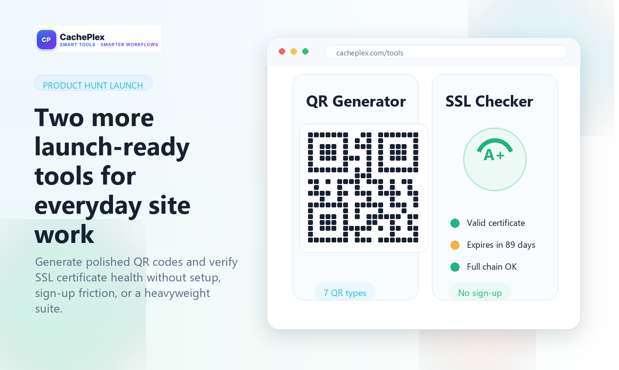CachePlex: Free SEO and Website Tools for Every Owner screenshot
