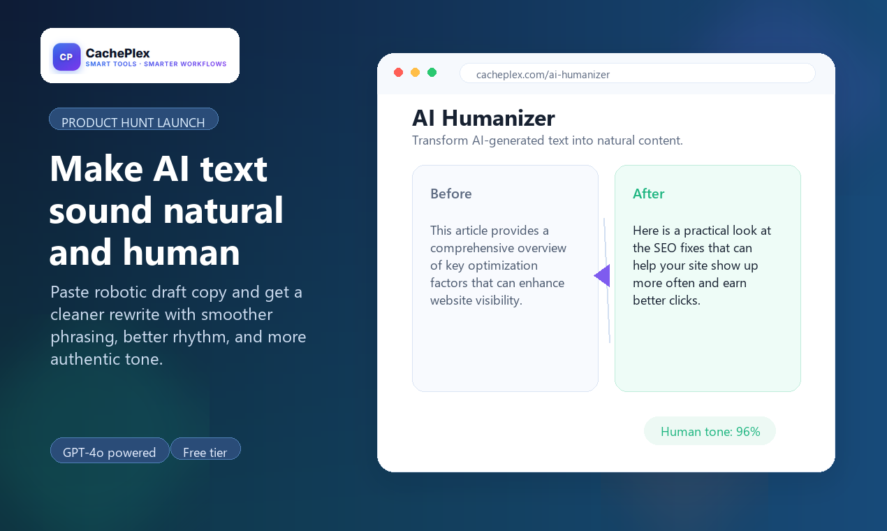 CachePlex: Free SEO and Website Tools for Every Owner screenshot