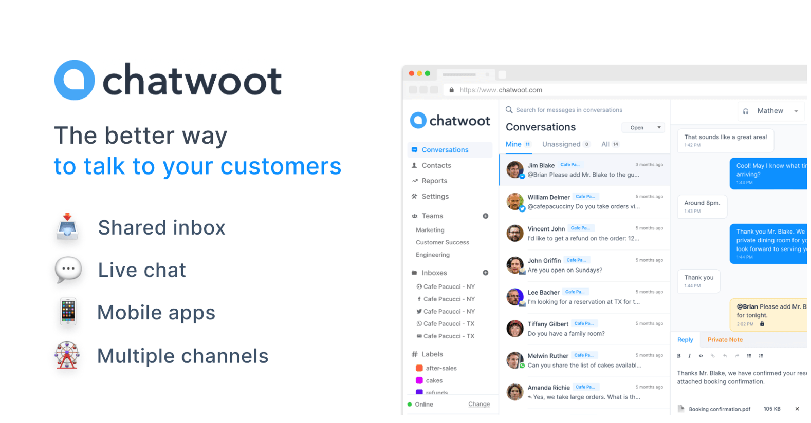 Chatwoot screenshot