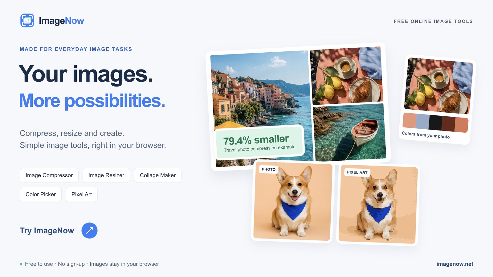 ImageNow: Free Browser-Based Image Editing and Conversion screenshot