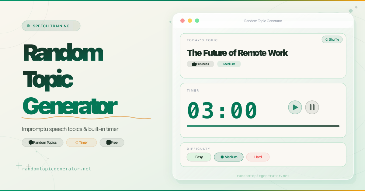 Random Topic Generator screenshot
