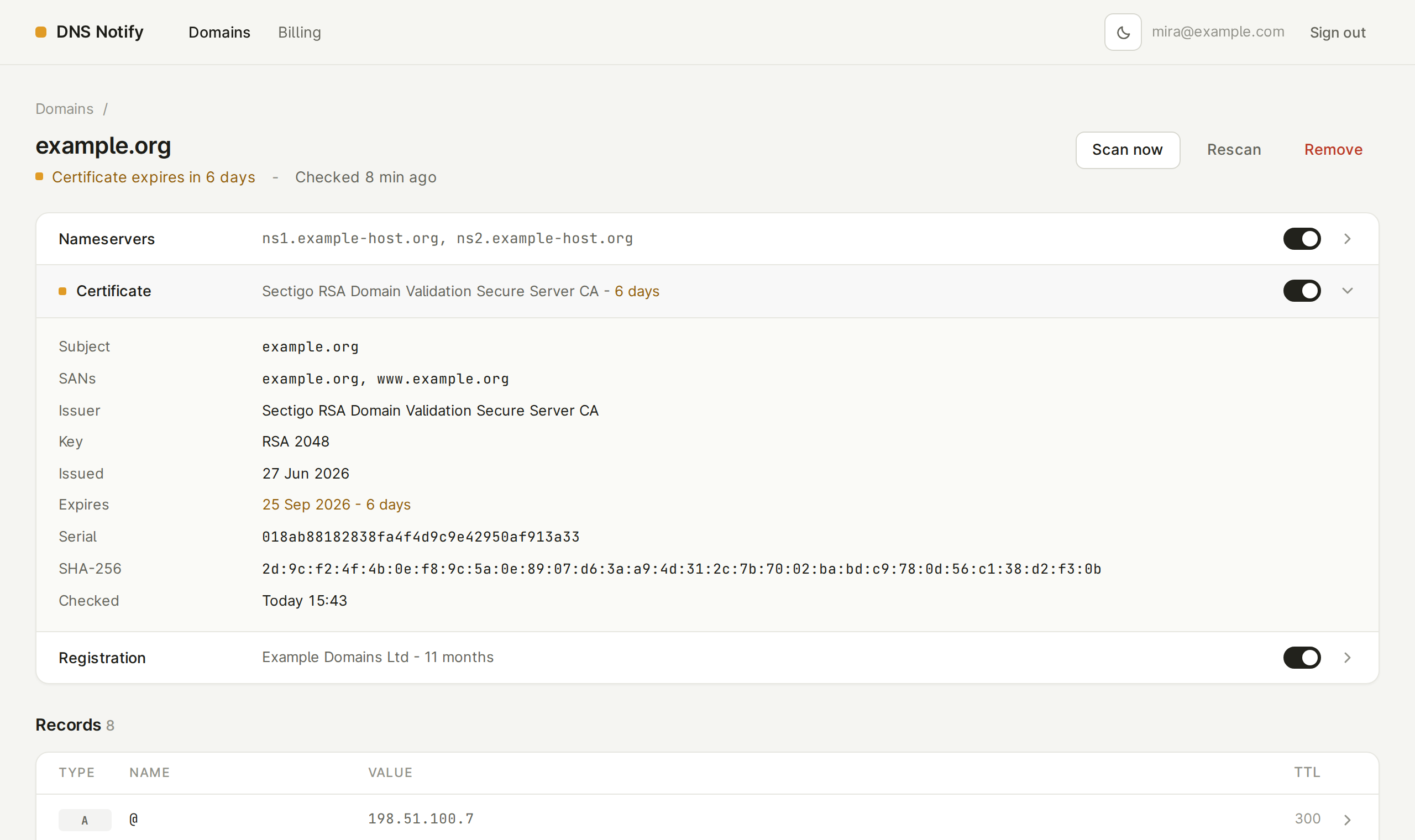DNS Notify screenshot