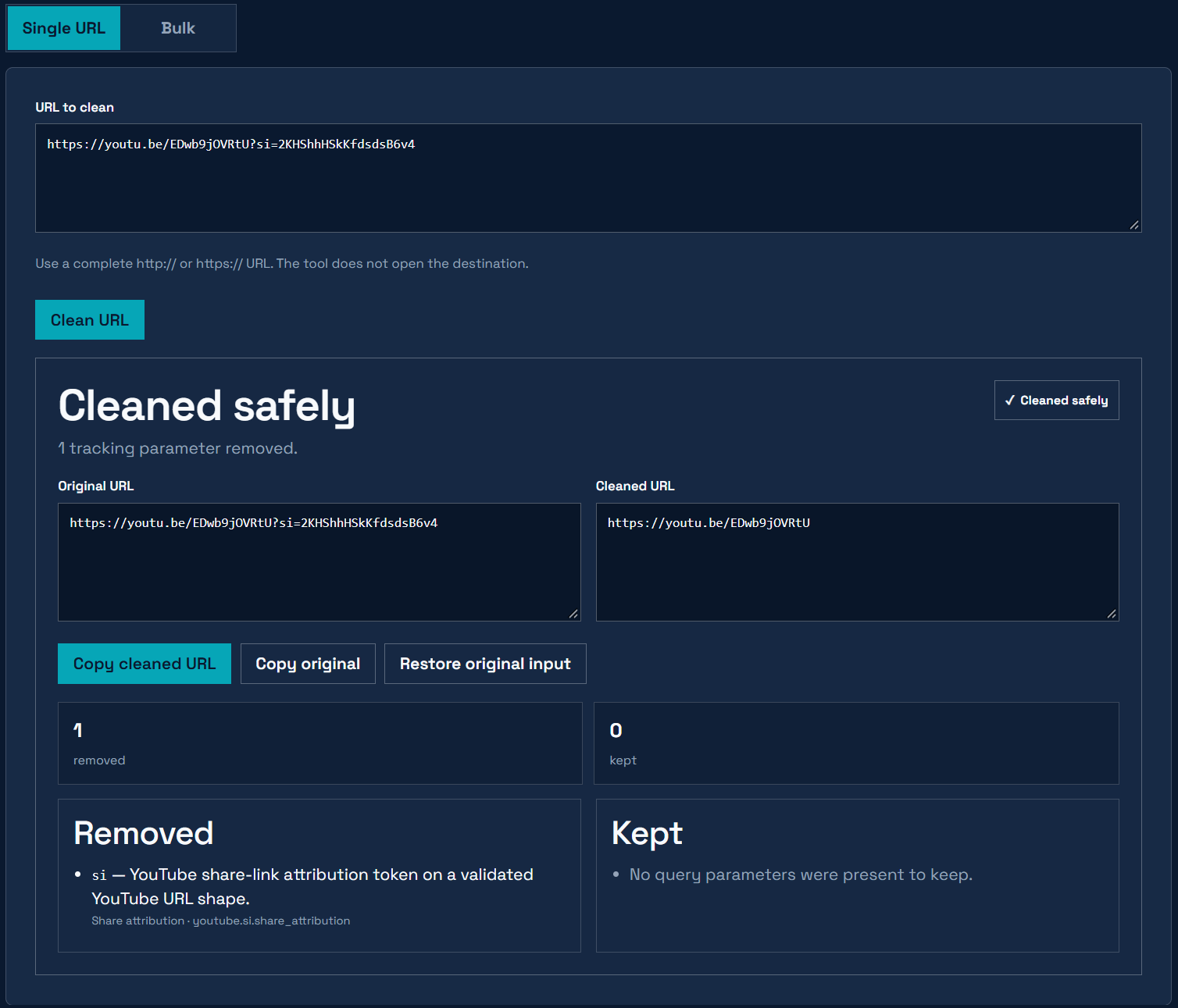 URL Cleaner by Elegant Matter screenshot